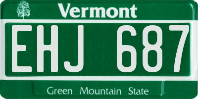 VT license plate EHJ687