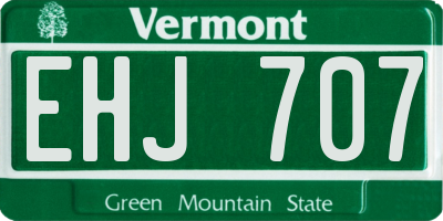 VT license plate EHJ707