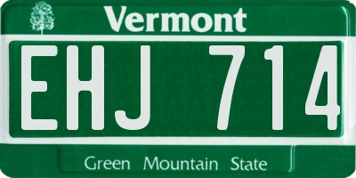 VT license plate EHJ714