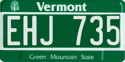 VT license plate EHJ735