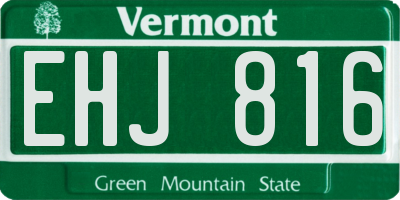 VT license plate EHJ816