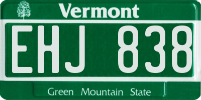 VT license plate EHJ838