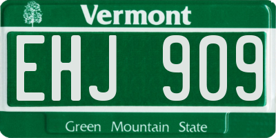 VT license plate EHJ909