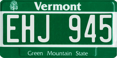 VT license plate EHJ945