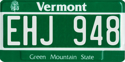 VT license plate EHJ948