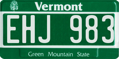 VT license plate EHJ983
