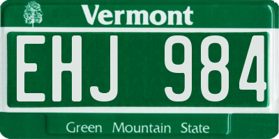 VT license plate EHJ984