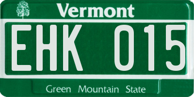 VT license plate EHK015