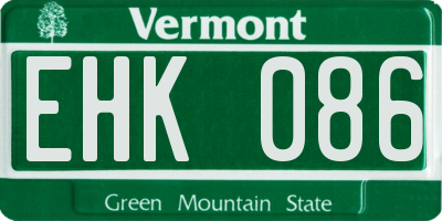 VT license plate EHK086