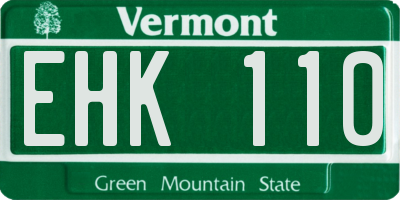 VT license plate EHK110