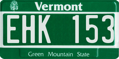 VT license plate EHK153