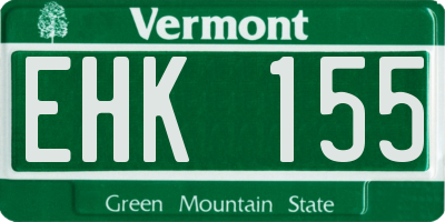 VT license plate EHK155