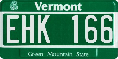 VT license plate EHK166