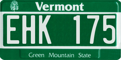 VT license plate EHK175
