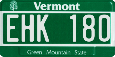 VT license plate EHK180