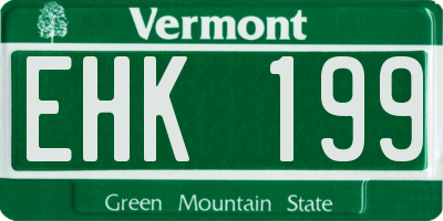 VT license plate EHK199