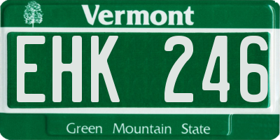 VT license plate EHK246
