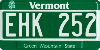 VT license plate EHK252