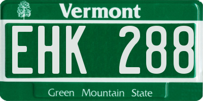 VT license plate EHK288