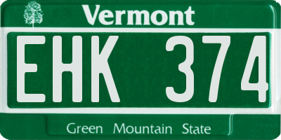 VT license plate EHK374