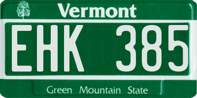VT license plate EHK385