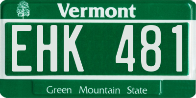 VT license plate EHK481