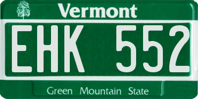 VT license plate EHK552