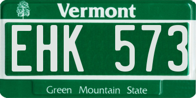 VT license plate EHK573