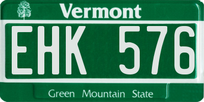 VT license plate EHK576