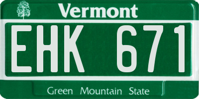 VT license plate EHK671
