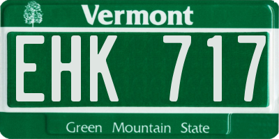 VT license plate EHK717