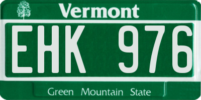 VT license plate EHK976