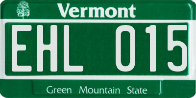 VT license plate EHL015