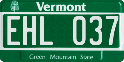 VT license plate EHL037