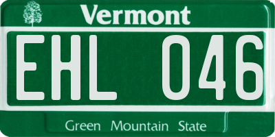 VT license plate EHL046