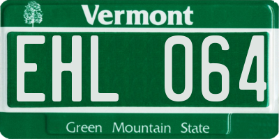 VT license plate EHL064