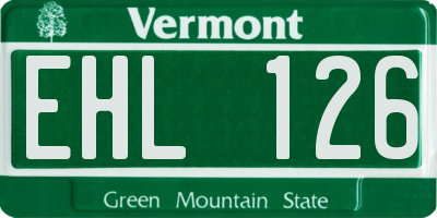 VT license plate EHL126