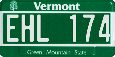 VT license plate EHL174