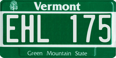 VT license plate EHL175