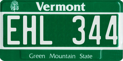 VT license plate EHL344