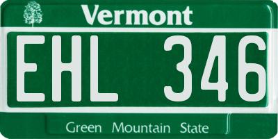 VT license plate EHL346