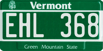 VT license plate EHL368