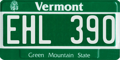 VT license plate EHL390