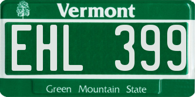 VT license plate EHL399