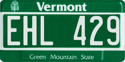 VT license plate EHL429