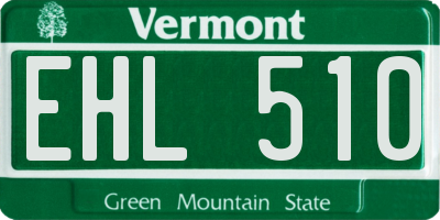 VT license plate EHL510
