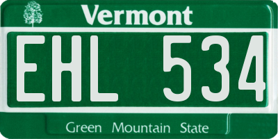VT license plate EHL534