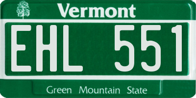 VT license plate EHL551