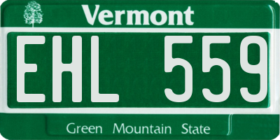 VT license plate EHL559