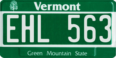 VT license plate EHL563